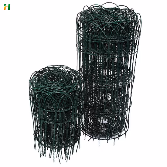Gartenrandzaun, grüner PVC-beschichteter Draht, Rasenkantenzaun